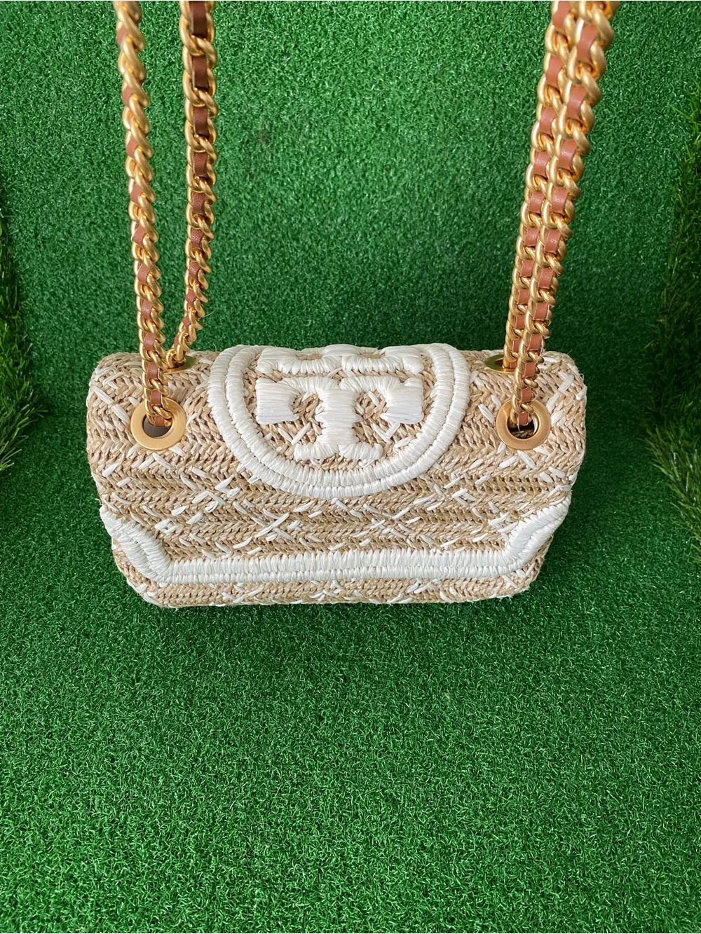 Tory Burch Raffia Shoulder Bag Shoulder Bags, 10”x7” (Jul 026)